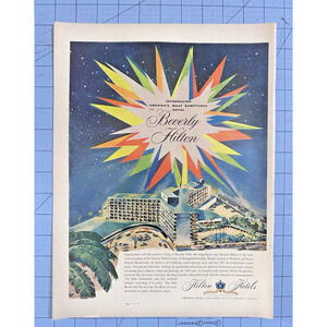 1955 Print Ad Hilton Hotels Beverly Hilton Vintage